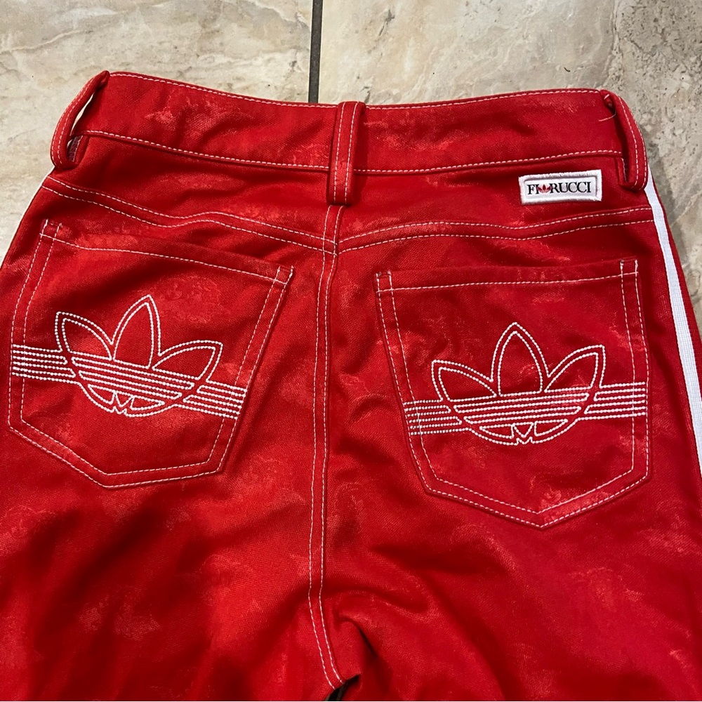 Adidas Originals X Fiorucci Red Track Pant 3 Stripes Women’s Size Small - Picture 3 of 5